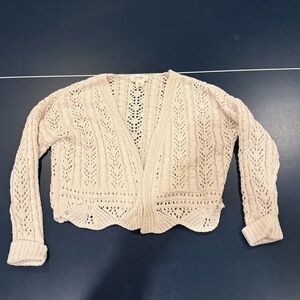 Jessica Simpson Knit Open Front Cream White Cardigan Size:XS like new